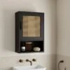 Dunelm Winslow Wall Cabinet Black Rattan