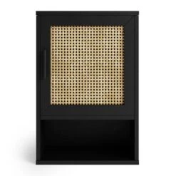 Dunelm Winslow Wall Cabinet Black Rattan -The Furniture Store 30766796 alt02