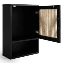 Dunelm Winslow Wall Cabinet Black Rattan -The Furniture Store 30766796 alt04