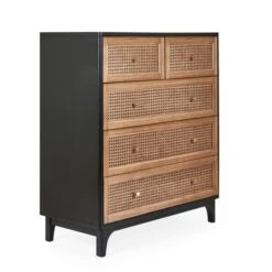 Dunelm Franco 5 Drawer Chest, Black -The Furniture Store 30768078 alt02