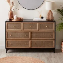 The Furniture Store 20 Dunelm Franco 7 Drawer Chest, Black