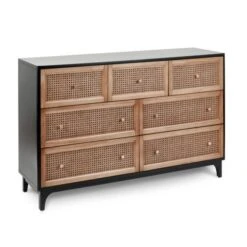 Dunelm Franco 7 Drawer Chest, Black -The Furniture Store 30768079 alt02