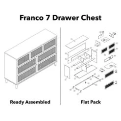 Dunelm Franco 7 Drawer Chest, Black -The Furniture Store 30768079 alt09
