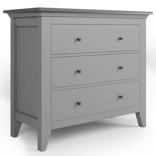 Dunelm Lynton 3 Drawer Chest, Grey 2 Dunelm Lynton 3 Drawer Chest, Grey - Image 2