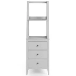 Dunelm Lynton 3 Drawer Ladder Bedside Table, Grey -The Furniture Store 30768459 alt02