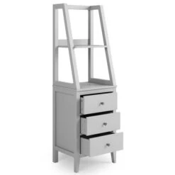 Dunelm Lynton 3 Drawer Ladder Bedside Table, Grey -The Furniture Store 30768459 alt04