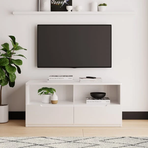 Dunelm Larson TV Unit White 1 Dunelm Larson TV Unit White