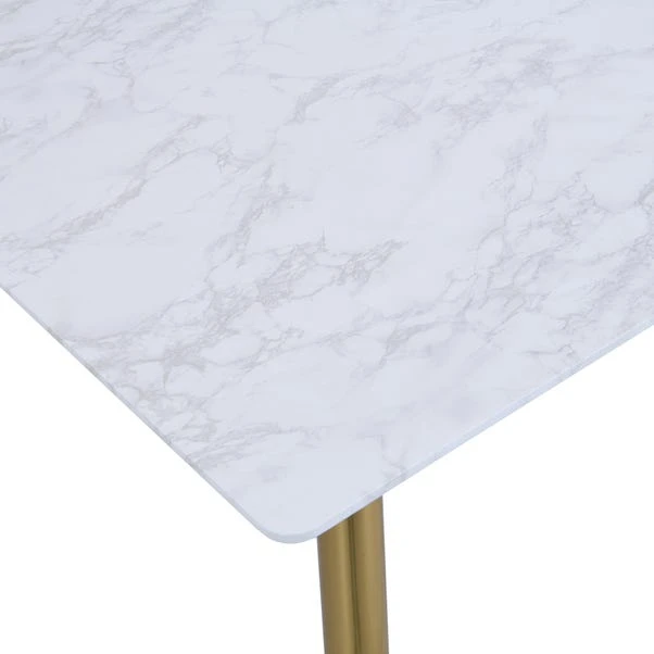 Dunelm Kendall Marble Effect Square Dining Table 6 Dunelm Kendall Marble Effect Square Dining Table - Image 6