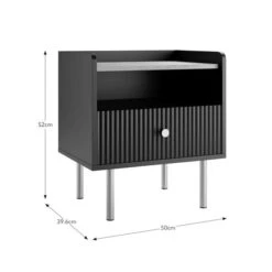 Dunelm Georgi 1 Drawer Bedside Table -The Furniture Store 30769261 alt05