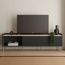 Dunelm Georgi Extra Wide TV Unit Black -The Furniture Store 30769272 alt02