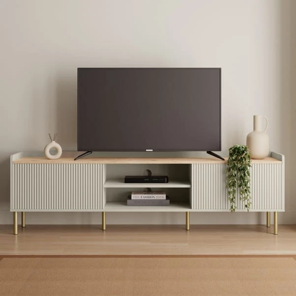 Dunelm Georgi Extra Wide TV Unit Natural 1 Dunelm Georgi Extra Wide TV Unit Natural