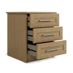 Dunelm Toby 3 Drawer Bedside Table -The Furniture Store 30769281 alt04