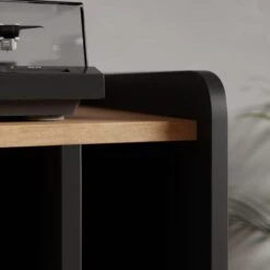 Dunelm Georgi Vinyl Cabinet Black -The Furniture Store 30769724 alt03