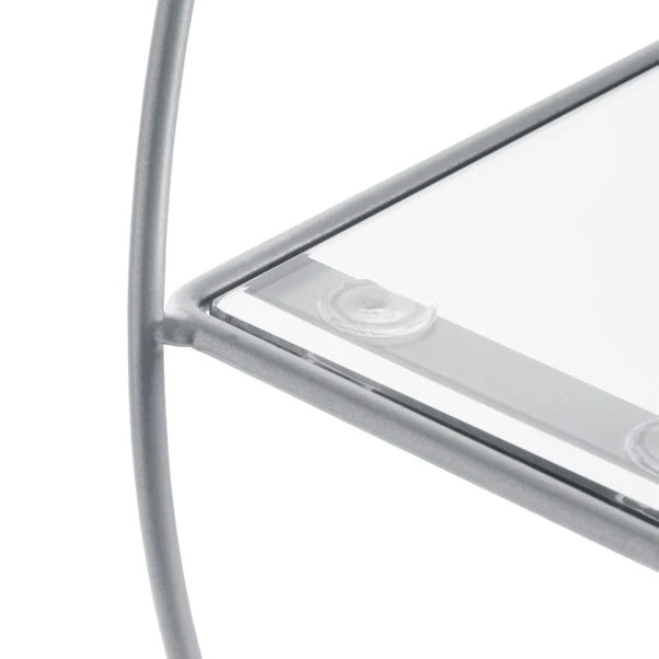 Dunelm Circle Shelf Silver Glass 4 Dunelm Circle Shelf Silver Glass - Image 4