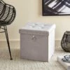 Dunelm Luxe Traveller Grey Velvet Cube