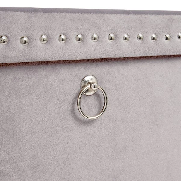 Dunelm Luxe Traveller Grey Velvet Cube 5 Dunelm Luxe Traveller Grey Velvet Cube - Image 5