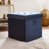 Dunelm Luxe Traveller Navy Velvet Cube