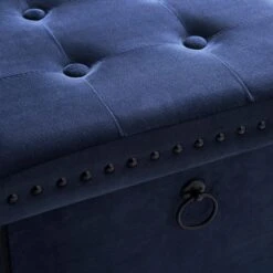 Dunelm Luxe Traveller Navy Velvet Cube 8 Dunelm Luxe Traveller Navy Velvet Cube -The Furniture Store 30769868 alt02