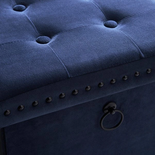 Dunelm Luxe Traveller Navy Velvet Cube 3 Dunelm Luxe Traveller Navy Velvet Cube - Image 3