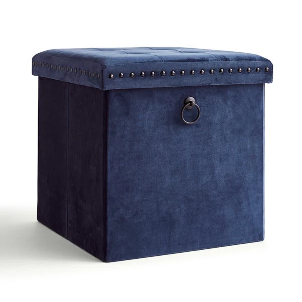 Dunelm Luxe Traveller Navy Velvet Cube 5 Dunelm Luxe Traveller Navy Velvet Cube - Image 5