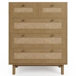 Dunelm Indi 5 Drawer Chest, Mango Wood -The Furniture Store 30770719 alt02