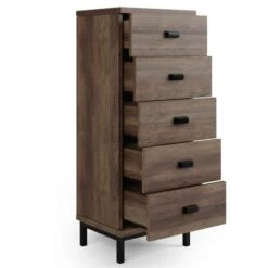 Dunelm Fulton Tall 5 Drawer Chest, Pine Effect -The Furniture Store 30773096 alt04