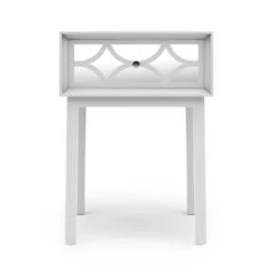 Dunelm Delphi 1 Drawer Bedside Table, Mirrored -The Furniture Store 30775913 alt02