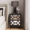 Dunelm Delphi 2 Drawer Bedside Table, Mirrored