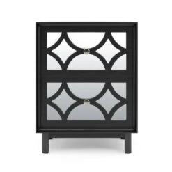 Dunelm Delphi 2 Drawer Bedside Table, Mirrored -The Furniture Store 30775914 alt02