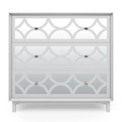 Dunelm Delphi 3 Drawer Chest, Grey & Mirrored -The Furniture Store 30775917 alt02