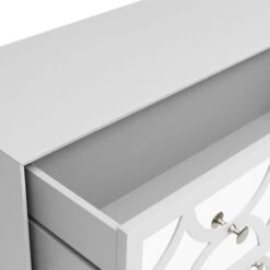 Dunelm Delphi 3 Drawer Chest, Grey & Mirrored -The Furniture Store 30775917 alt05