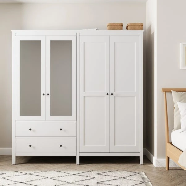Dunelm Lynton 4 Door Wardrobe White 1 Dunelm Lynton 4 Door Wardrobe White