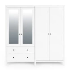 Dunelm Lynton 4 Door Wardrobe White 8 Dunelm Lynton 4 Door Wardrobe White -The Furniture Store 30780266 alt02