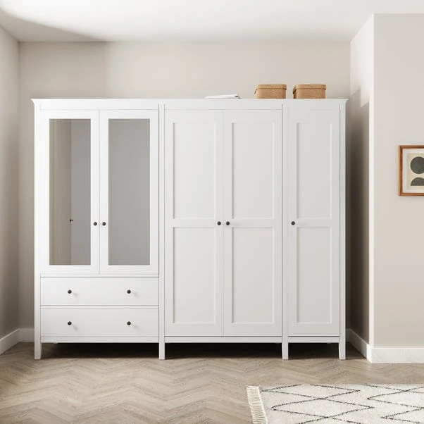 Dunelm Lynton 5 Door Wardrobe White 1 Dunelm Lynton 5 Door Wardrobe White