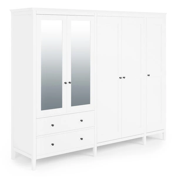Dunelm Lynton 5 Door Wardrobe White 2 Dunelm Lynton 5 Door Wardrobe White - Image 2