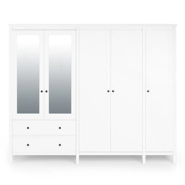 Dunelm Lynton 5 Door Wardrobe White 3 Dunelm Lynton 5 Door Wardrobe White - Image 3