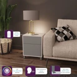 Frank Olsen Furniture LED Smart Click 1 Door & 1 Door Lamp Table -The Furniture Store 30792868 alt02