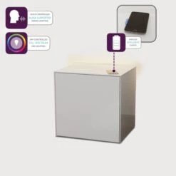 Frank Olsen Furniture Intel LED 1 Door Lamp Table -The Furniture Store 30793107 alt02