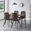 Julian Bowen Carnegie Rectangular Dining Table With 4 Monroe Dining Chairs