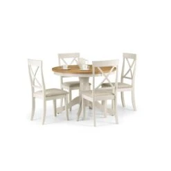 Julian Bowen Davenport Round Pedestal Dining Table With 4 Dining Chairs 7 Julian Bowen Davenport Round Pedestal Dining Table With 4 Dining Chairs -The Furniture Store 30794219 alt03