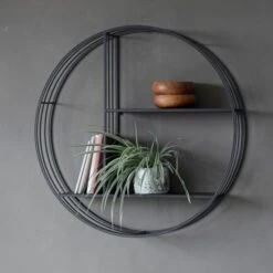 Cedar & Sage Marlo Round Metal Wall Storage Unit