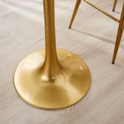 Dunelm Silas White Faux Marble Bar Table Gold -The Furniture Store 30802254 alt02