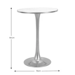 Dunelm Silas White Faux Marble Bar Table Gold -The Furniture Store 30802254 alt04