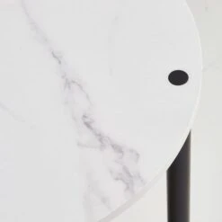 Dunelm Aiko Side Table With 1 LED Light Black And Faux Marble -The Furniture Store 30802418 alt02