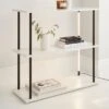 Dunelm Aiko Console Table With 2 LED Lights Black And Faux Marble