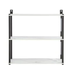 Dunelm Aiko Wall Unit With LED Lights Black And Faux Marble 10 Dunelm Aiko Wall Unit With LED Lights Black And Faux Marble -The Furniture Store 30802420 alt04