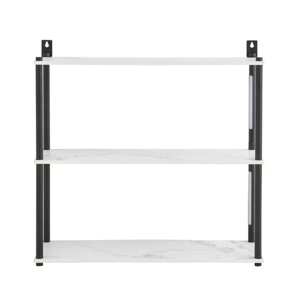 Dunelm Aiko Wall Unit With LED Lights Black And Faux Marble 5 Dunelm Aiko Wall Unit With LED Lights Black And Faux Marble - Image 5
