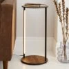 Dunelm Fulton Side Table With LED Lights Rustic Pine