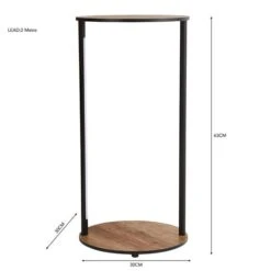 Dunelm Fulton Side Table With LED Lights Rustic Pine -The Furniture Store 30802439 alt05