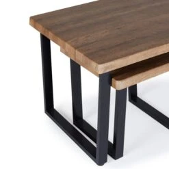 Dunelm Freddie Rustic Wood Effect Nest Coffee Table 11 Dunelm Freddie Rustic Wood Effect Nest Coffee Table -The Furniture Store 30809245 alt05